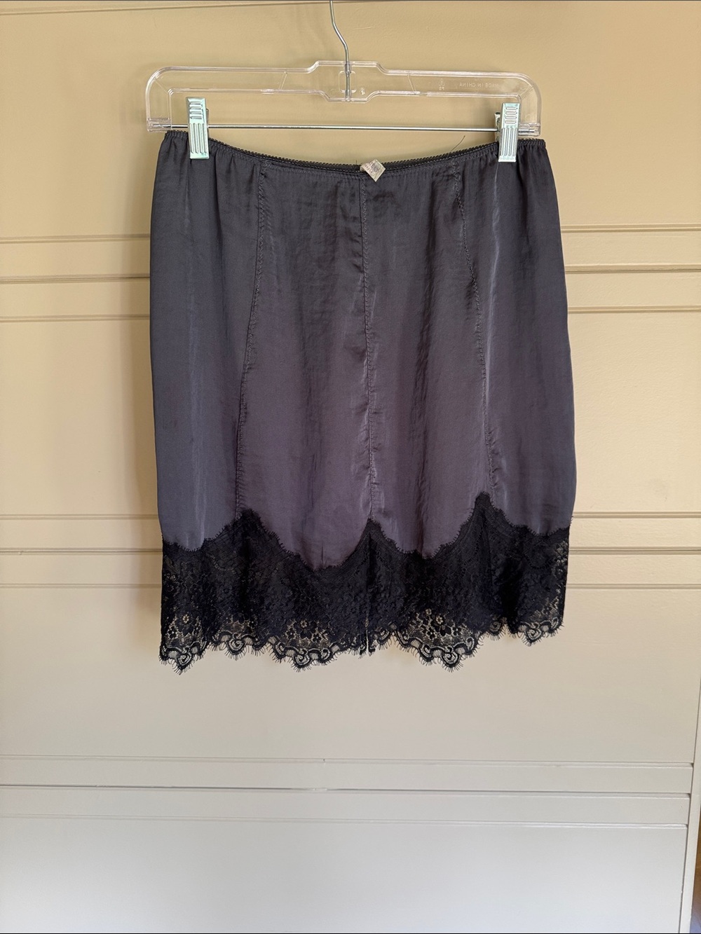 Free people Lace-Trim Slip Skirt — Black
